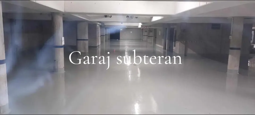 Garaj subteran cu pardoseală epoxidică finisată